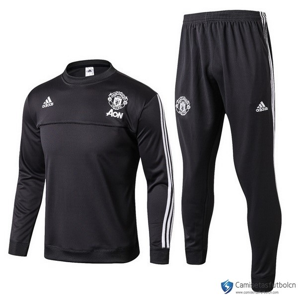 Chandal Manchester United Niño 2017-18 Negro Blanco